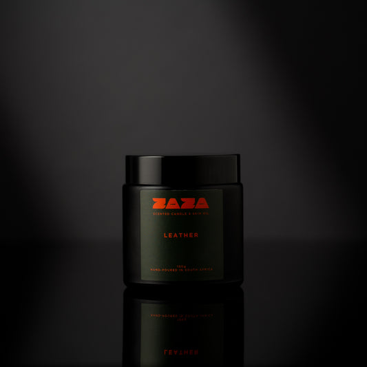 Leather Scented Candle and Body Oil